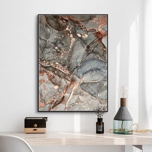 Moder Abstract Art Marble Texture Pattern Canvas Painting Luxury Simplicity Contemporary Poster and Print Wall Art Picture Home
