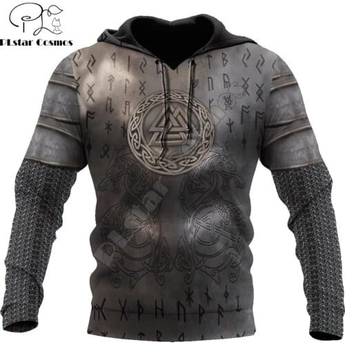 PLstar Cosmos Fashion Autumn Hoodies Viking Armor Tattoo 3D Printed Mens Sweatshirt Unisex Zip Pullover Casual Jacket DW644