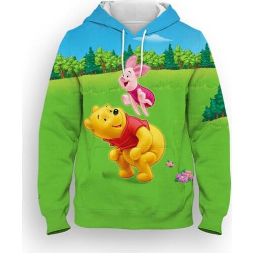 Disney Cartoon Anime 3D Printed Mens Clothing Winnie The Pooh Boy Girl Childrens Hoodies Spring Casual Women Sweatshirts