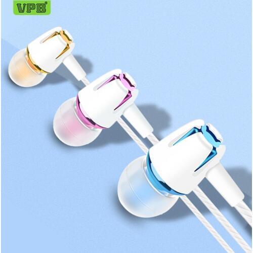 VPB S9 Earphone Super Bass Microphone in Ear Headset 3.5mm for Iphone 6 6s Xiaomi Mobile Phone
