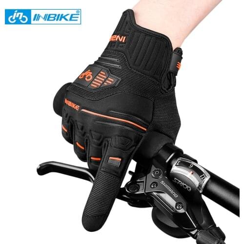 INBIKE MTB Bike Gloves Full Finger Thickened Pad Shockproof Breathable Road Bicycle Gloves Men Women Sport Riding Cycling Gloves