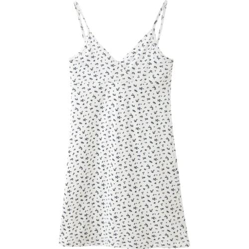 PUWD Y2K Cute Girl Floral V Neck Backless Dresses 2021 Fashion Ladies A Line Slim French Mini Dress Women Chic Sleeveless Dress