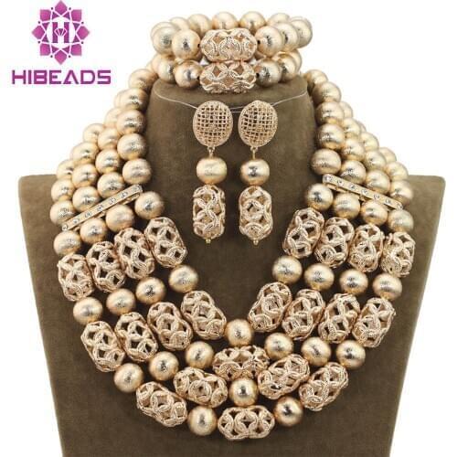 Luxury 4 Layers Gold Beaded Jewelry Accessories Fashion Dubai Arab Wedding Jewelry Set for Brides Hot Free Shipping WD792