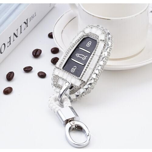 Diamond Crystal Car Smart Remote Key Case Cover For Peugeot 208 DS3 DS5 DS6 308 408 508 2008 3008 4008 5008 For Citroen C4 C5 X7