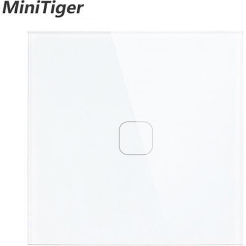 Minitiger Touch Switch 1 Gang 1 Way,Wall Light Touch Screen Switch,Crystal Glass Switch Panel,Can not be remotely controlled