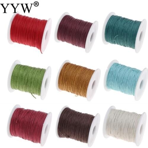 70m/Spool Waxed Cotton Cord 1mm Wax Linen Cord Beading Cords Braided String For Diy Shamballa Bracelet Necklace Jewelry Making