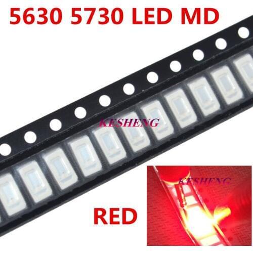 100PCS 5630/5730 SMD/SMT Red SMD 5730 LED Surface Mount Red 2.0~2.6V 620-625nm Ultra Birght Led Diode Chip 5730 Red