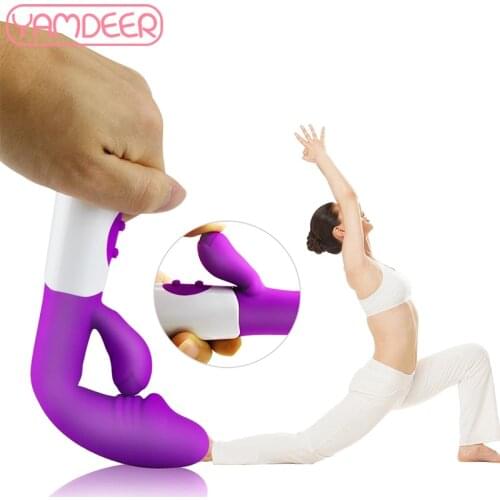 Mute Dildo Rabbit Vibrators Dual Vibration G-Spot Massager AV Stick Clitoris Sex Toys for Women Female Masturbator