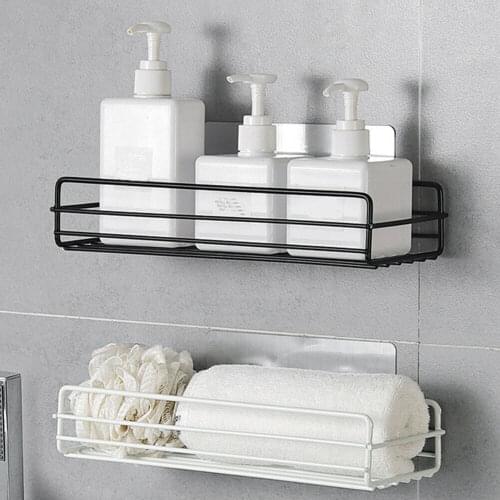 Bathroom shelf Corner Storage Rack Organizer Shower Wall Shelf Adhesive No Drilling Iron Kitchen Bathroom Shelve Kitchen Rack