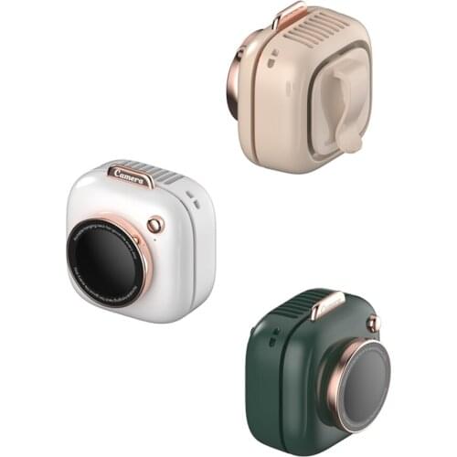 USB Mini Bladeless Fan Cute Pocket Camera Fans Portable Hanging Neck Fan Handheld Mute Air Cooler Design novelty for Outdoor