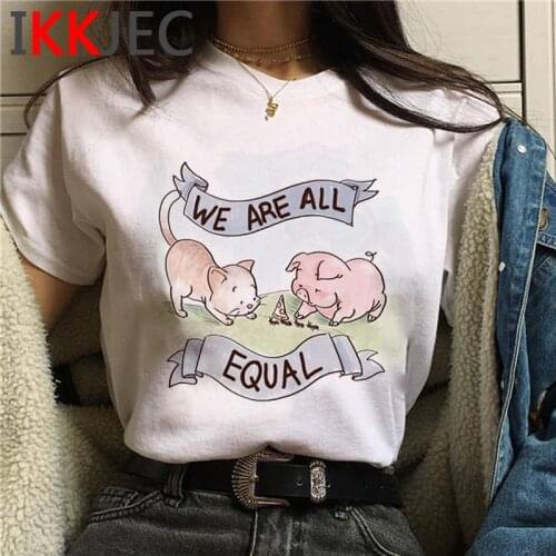 Vegan top tees t-shirt female grunge 2021 plus size vintage t shirt aesthetic
