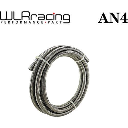 WLR RACING - 5 Meter AN4 4AN AN - 4 ( ID 5.6MM / 0.22" ) High Quliaty Stainless Braided Dry Sump Fuel oil line Water 5M WLR7111