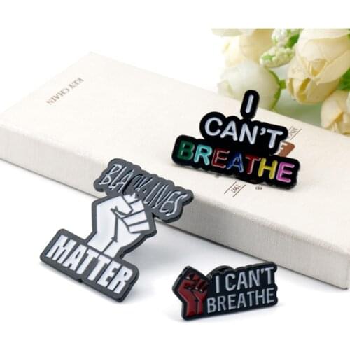 I CAN'T BREATHE Brooch Men Women Enamel Pin Creative Jewelry Brooches Pins Clothes Backpack Decorative Badge brooch pin