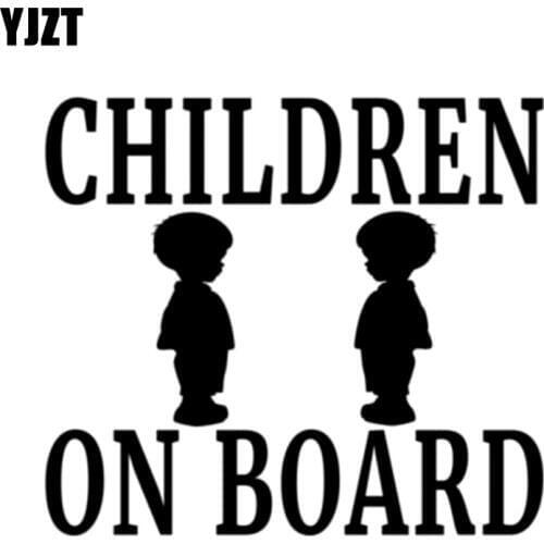 YJZT 12.7CM*12.7CM CHILDREN ON BOARD Boy Vinyl Decal Family Baby Child Safety Car Truck Black/Silver C10-00125