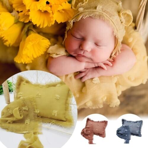 2Pcs/Set Cotton Hat Pillow Adorable Photo Shoots Soft Newborn Home Photography Prop Cosutme for Infant