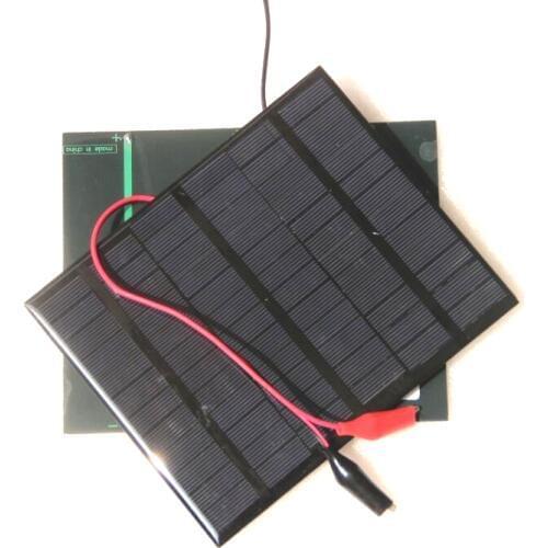 3.5W 18V Solar Cell Polycrystalline Solar Panel Chager+Crocodile Clip For Charging 12V Battery System 165*135*3MM 2pcs