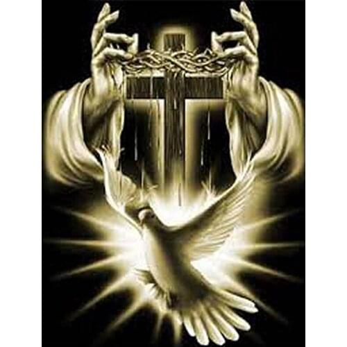 5d Diamond Embroidery Diy Diamond Painting Cross Stitch Kits Jesus christ cross pigeon Religion Full SquareDiamond MosaicZP-3271