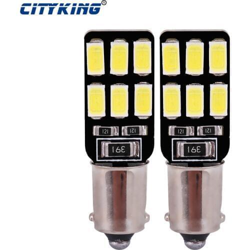 Free shipping 100pcs BA9S led bulb CANBUS t4w ba9s 12SMD 5630 5730 LED car reading Bulbs Wedge Lamp Car Indicators Light