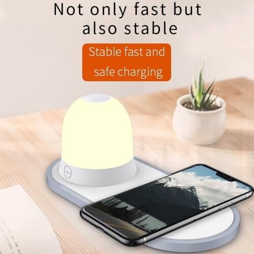 Wireless Charger with Night Light Magnetic Attraction Type Night Light Fast Wireless Charger Compatible with Qi Devices