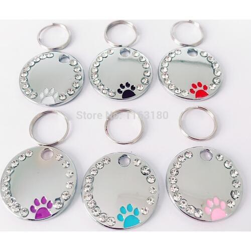 50pcs/lot Engraved Dog Tag Personalized Pet Cat ID Tags Anti-lost Kitten Puppy Tag Dogs Collars Pendant Accessories