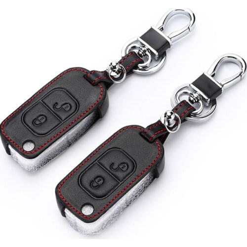 Genuine Leather Car Key Cover Case Shell For mercedes Benz Smart City Fortwo Roadster amg w203 w204 w212 Car Styling Accessories