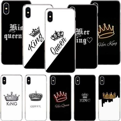 Lovers King Queen Phone Case For iPhone 11 12 Pro XS XR X Max 7 8 6 6S Plus Mini + 5 SE Pattern Customized Coque Cover Capa
