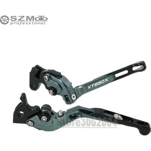 For YAMAHA XT660X XT660 X 2004-2013 2012 Aluminum Motorcycle Folding Extendable Adjustable Brakes Clutch Levers With LOGO