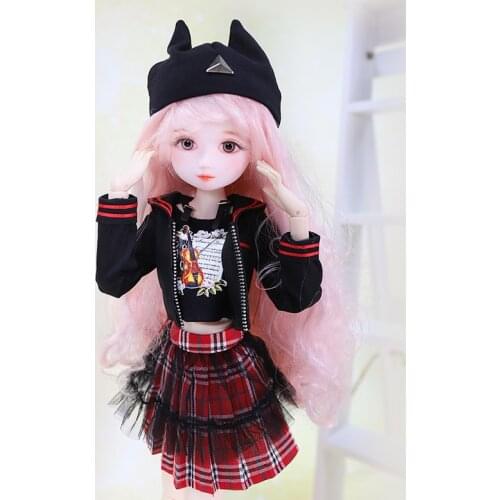 DQ bjd 45cm Diary Queen 1/4 bjd head can be opened campus suit student doll, girl gift