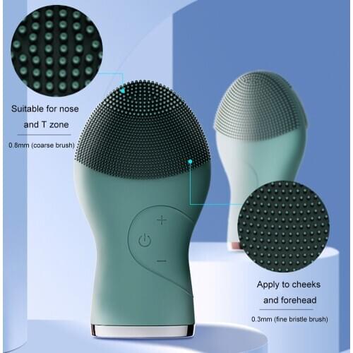 Electric Facial Cleansing Brush Face Cleanser Massager Ultrasonic Silicone Sonic for Household Healthy Care Face
