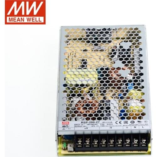 MEAN WELL RSP-200-27 Switching Power Supply 110V/220V AC to 27V DC 7.5A 200W Meanwell Transformer active PFC replace SP-200