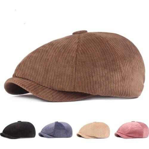 Unisex Autumn Winter Newsboy Caps Men And Women Warm Octagonal Hat For Male Detective Hats Retro Flat Caps