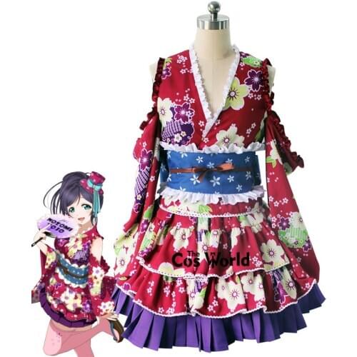 LoveLive! Nozomi Tojo Yukata Kimono Dress Anime Outfit Customize Cosplay Costumes