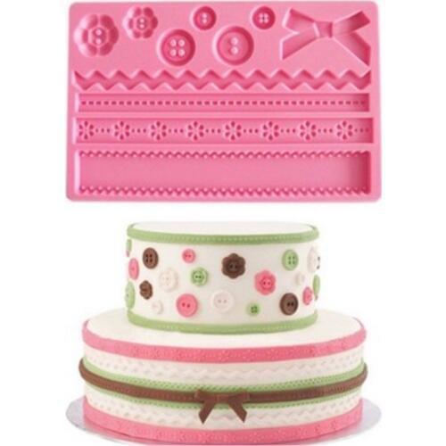 Button Bow Silicone Mold for Fondant and GumPaste Mold Cake Decorating Supplies Cupcakes Bakeware Tools