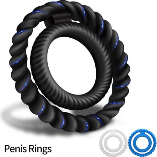 Scrotum Bind Delay Ejaculation Cock Ring Sex Toys for Men Erection Sex Shop Adult Products Elastic Silicone Dual Penis Ring
