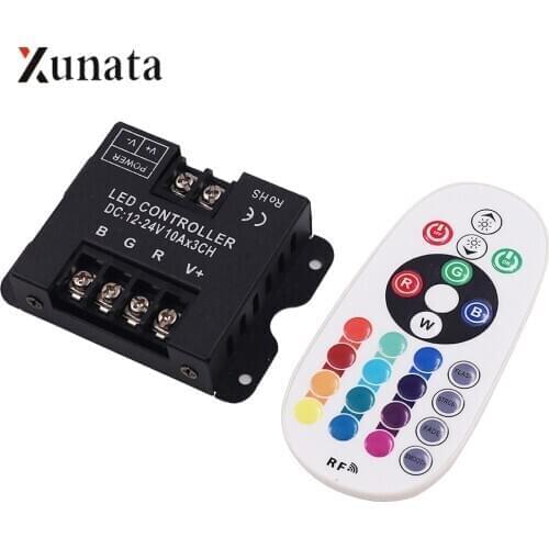 30A 10Ax3CH LED RGB Controller with 24Key RF Remote Control DC12-24V Wireless RGB Controller for LED Strip Light or Modules