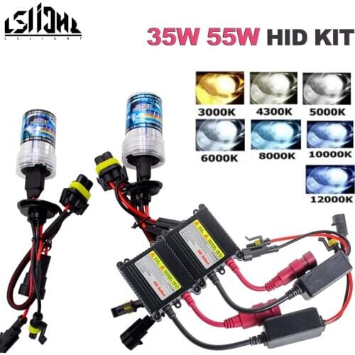 HID BI Xenon Kit 35W 55W Slim Ballast Xenon Light Bulb 12V H1 H3 H4 H7 H11 H13 9005 9006 4300K 6000K Auto Replace Headlight Lamp