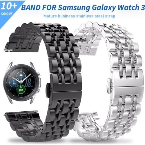 20mm 22mm Metal Strap for Samsung Galaxy Watch 3 41mm Classic Stainless Steel Band for Galaxy Watch 3 45mm Wrist Bands Bracelet