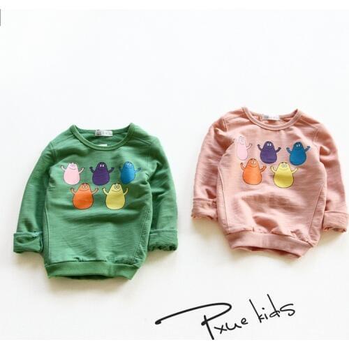 2017 Spring New children t shirts hot sale boys girls clothes kids Cartoon cotton full-sleeve T-shirt 90-140cm Sweatshirt
