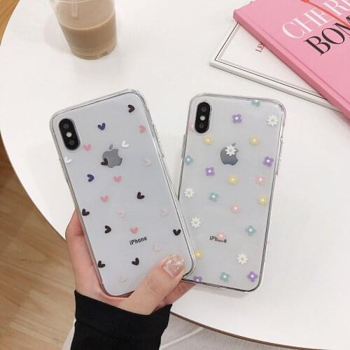 Fashion Love Heart Clear Phone Cases For iPhone 12mini 11 Pro X XR XS Max 5 6 7 8 plus Soft Case