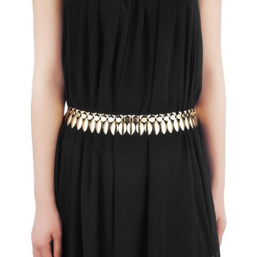 Fashion Luxury Women Ladies Tassel Metal Waist Chain Belt Gold Belt For Party Dress Up Accessories