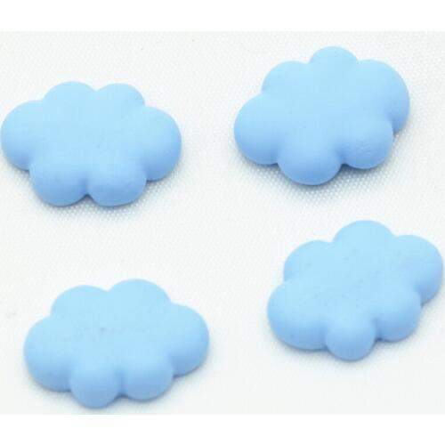 10PCS 23*18mm Kawaii Baby Blue/Pure White Soft Clay Cloud,Embelishment Miniatures,Scrapbooking Supplies