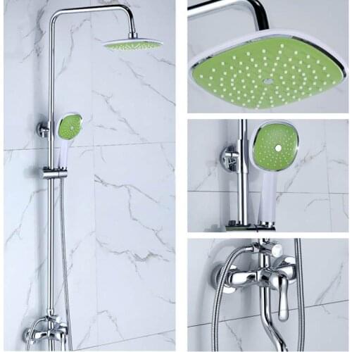 Bathroom Shower Set 3 Mode Rainfall Shower Head Hand Held Shower Sprayer Bathroom Shower System Set Waterfall Bathtub Faucet