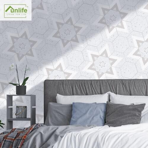 Funlife Hexagon Tile Stickers Floor Stickers Easy to Clean Peel & Stick Wall Stickers decalsfor Bathroom Kitchen Hotel Furniture