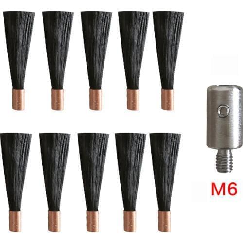 M6/M8 Polishing Brush Head for Stainless Steel Weld Bead Processor Welding Seam Cleaner 10pcs Brush Head + 1pcs Connector Head Y