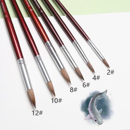 Nylon Hair Watercolor Painting Brush Pen Round Pointed Drawing Hook Line Pen Oil Acrylic Gouache Paint Brush Pen Art Supplies