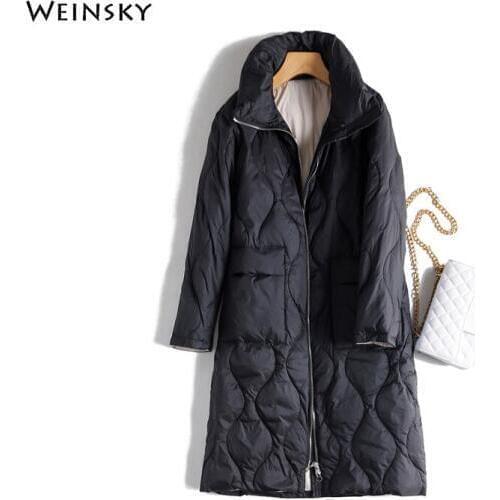 New Fashion Women Long Down Jacket White Duck Down Jackets Winter Warm Coats And Parka Female Outwear
