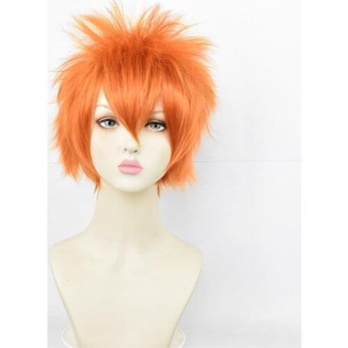 New Hinata Syouyou Short Orange Fluffy Layered Cosplay Wigs Heat Resistant Synthetic Hair Anime Wig + Wig Cap Haikyuu