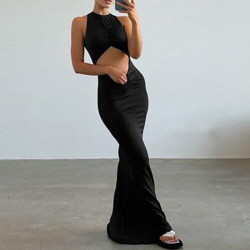 Ruched Sleeveless Bodycon Wraps Dress Backless Sexy Streetwear Tie Dye 2021 Soft And Breathable Skin-friendly Party Club Elegant