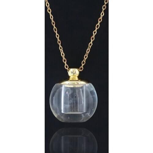 1PC Glass Memorial Urn Cremation Pendant Necklace Ash Case Holder Keepsake Necklace Stainless Steel Chain Necklaces