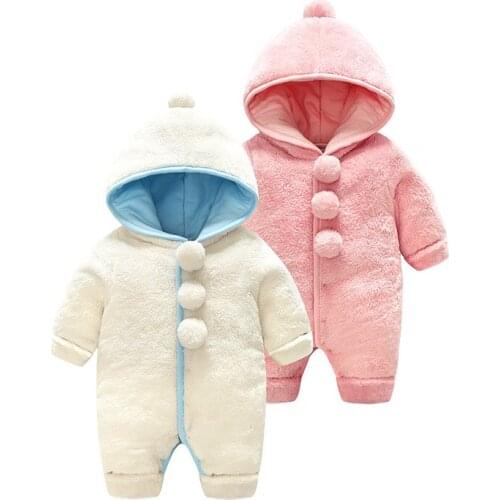 Baby Boy Thick Hooded Jumpsuit New Fall Winter Baby Girl Warm Outfit Romper Overall Sleeping Bag Infant Clothes Born 3m 6m